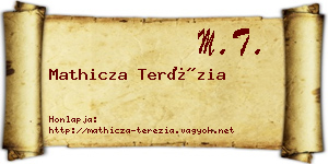 Mathicza Terézia névjegykártya